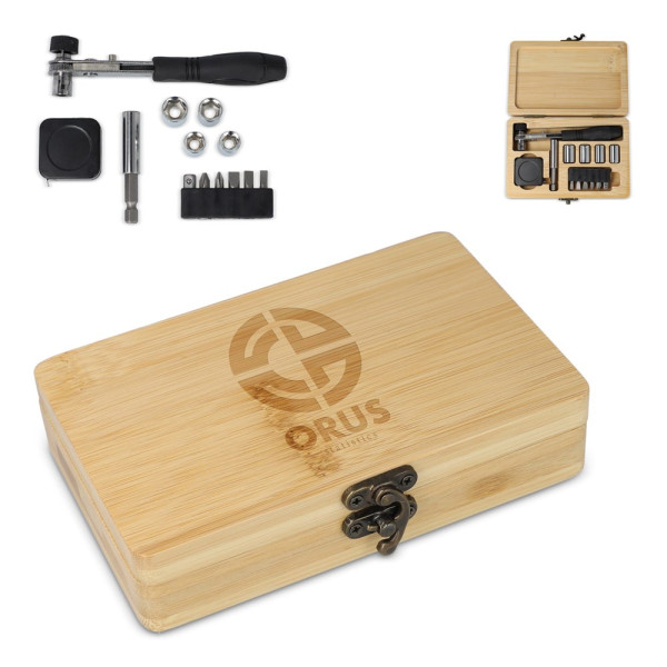 13-delige gereedschapsset in FSC bamboe doos