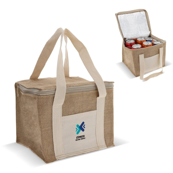 Koeltas jute vierkant 22x18x18cm