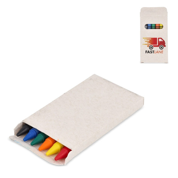 6 krijtjes in gerecyclede melkpakkenverpakking